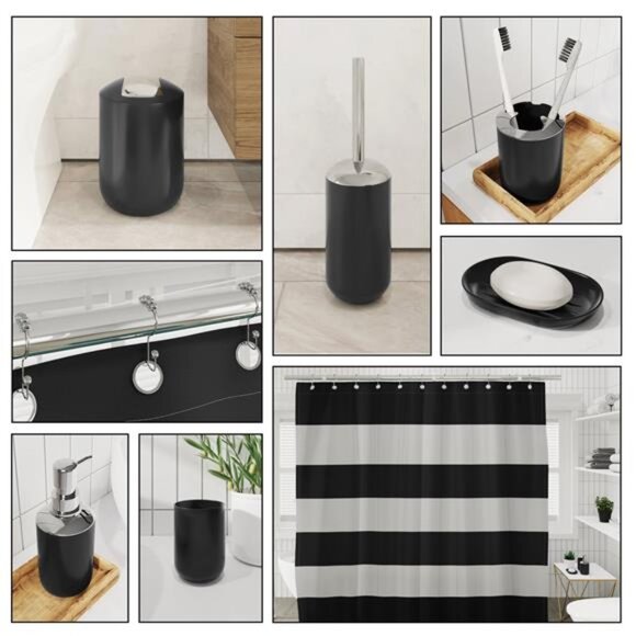 20 Piece Bathroom Accessories Set, Black Bathroom Decor Set - Picture 3 of 7